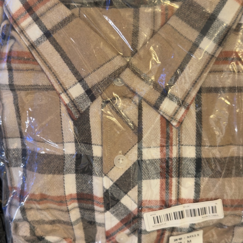 Plaid Tan Men's Shirt